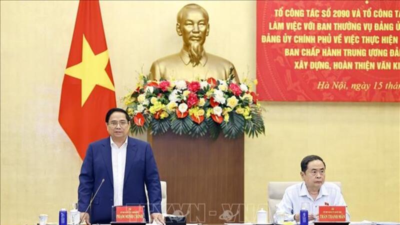 Chủ tịch Quốc hội và Thủ tướng Chính phủ đồng chủ trì Hội nghị các tổ công tác của Bộ Chính trị