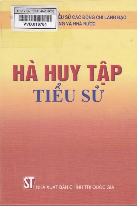 Hà Huy Tập tiểu sử